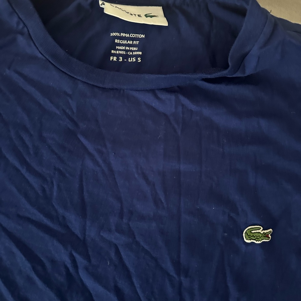 Lacoste Blue Short Sleeve Tee with Iconic Crocodile